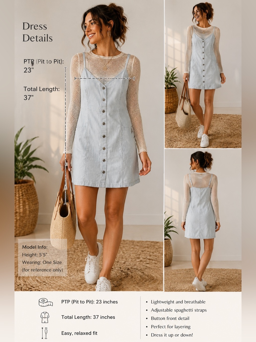 American Eagle Outfitters Light Blue Denim Button-Front Mini Dress